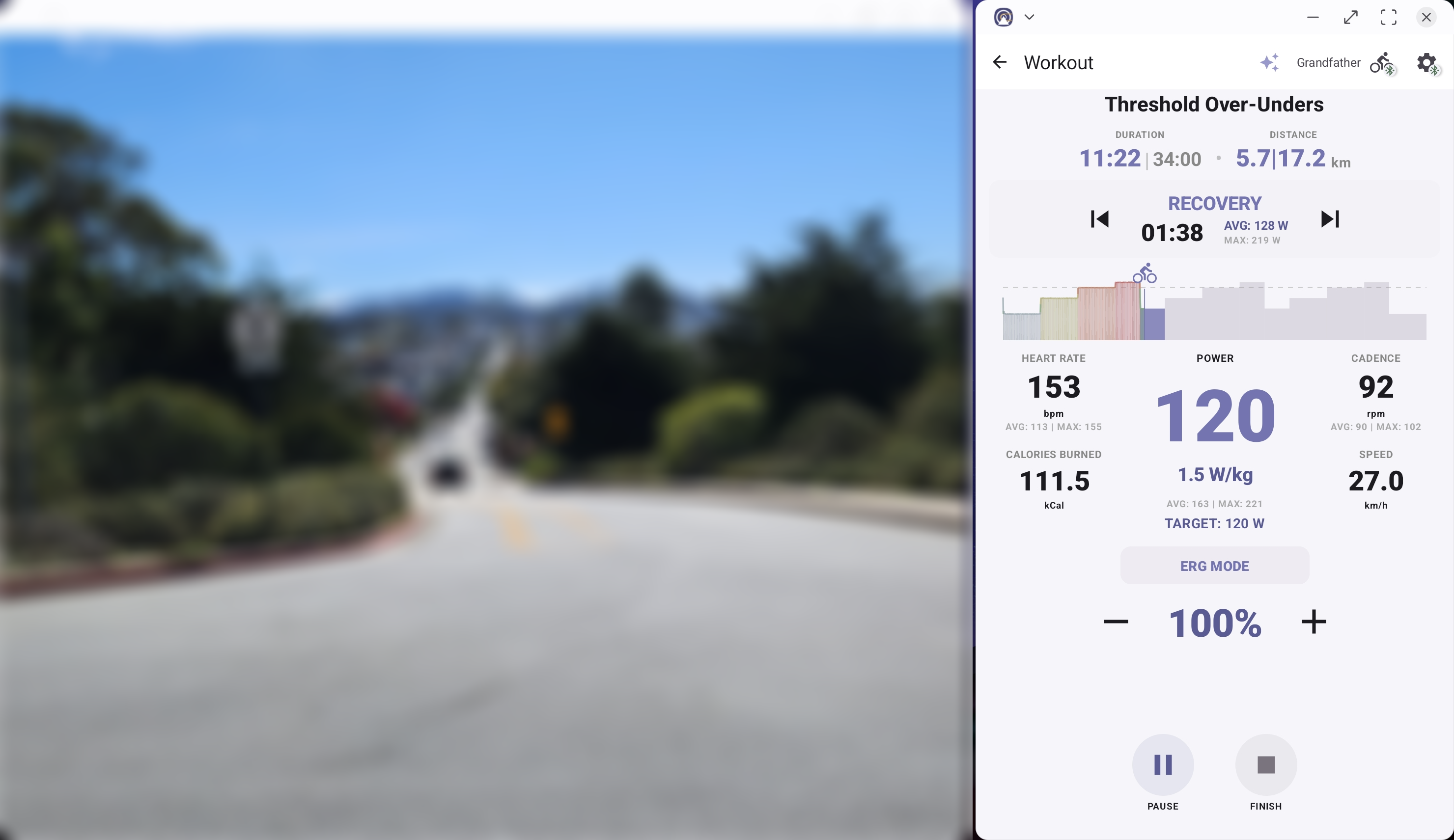 Your Trainer in split-screen mode alongside video content on a tablet